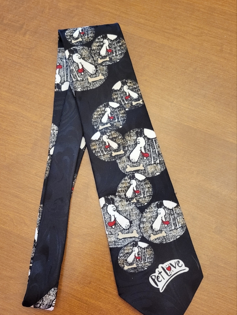 Hallmark Pet Love Black Novelty Dog Print Tie